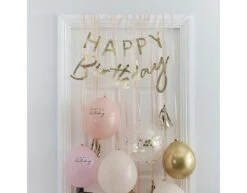 Perzikkleur Happy Birthday Decoratie Set 9 Delig -Feestspullen Winkel perzikkleur happy birthday decoratie set 9 delig 2