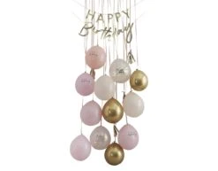 Perzikkleur Happy Birthday Decoratie Set 9 Delig