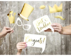 Photobooth Bruiloft Goud 10st -Feestspullen Winkel photobooth bruiloft goud 10st 2