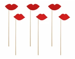 Photobooth Lippen Rood 6st