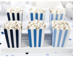 Popcorn Bakjes Blauw Mix 12,5cm 6st -Feestspullen Winkel popcorn bakjes blauw mix 125cm 6st 2