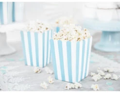 Popcorn Bakjes Blauw Mix 12,5cm 6st -Feestspullen Winkel popcorn bakjes blauw mix 125cm 6st 6