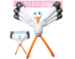 Raam Ooievaar Opblaasbaar 70cm -Feestspullen Winkel raam ooievaar opblaasbaar 70cm 1