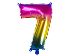 Regenboog Cijfer Ballon 7 Jaar 36cm