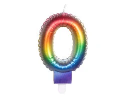 Regenboog Kaars 0 Jaar 8cm
