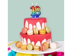 Regenboog Kaars 18 Jaar 8cm -Feestspullen Winkel regenboog kaars 18 jaar 8cm 2