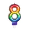 Regenboog Kaars 8 Jaar 8cm