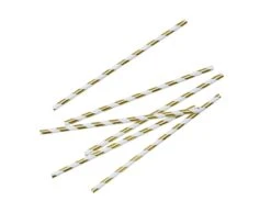 Rietjes Goud/Wit Gestreept 19,5cm 25st