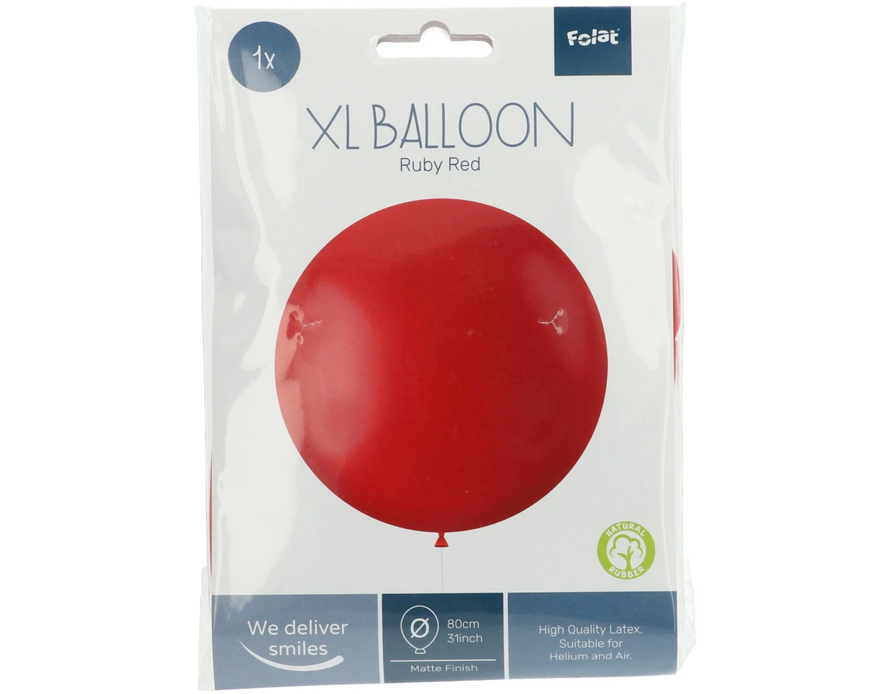Rode Ballon Ruby Red 78cm 2 Rode Ballon Ruby Red 78cm - Afbeelding 2