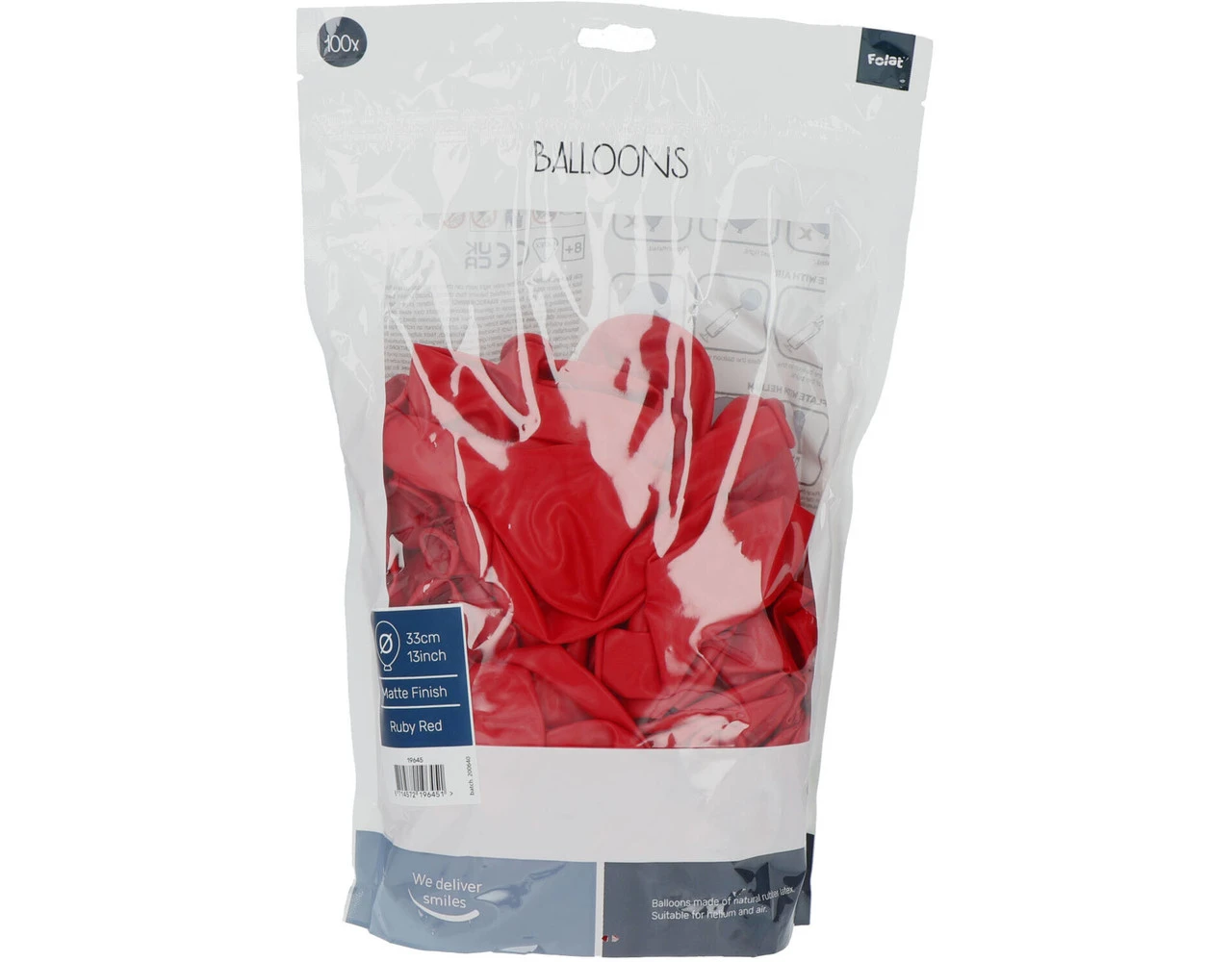 Rode Ballonnen Ruby Red 33cm 100st 2 Rode Ballonnen Ruby Red 33cm 100st - Afbeelding 2