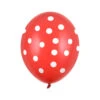 Rode Ballonnen Witte Stipjes 30cm 6st