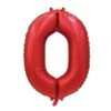 Rode Cijfer Ballon 0 Jaar Glans 86cm