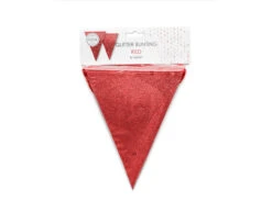 Rode Vlaggenlijn Glitter 6m -Feestspullen Winkel rode vlaggenlijn glitter 6m 3