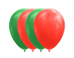 Rood Groene Ballonnen 30cm 10st