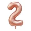 Rose Goud Cijfer Ballon 2 Jaar Glans 86cm