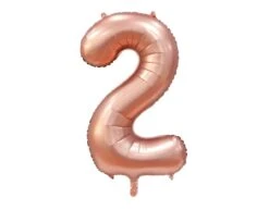 Rose Goud Cijfer Ballon 2 Jaar Glans 86cm