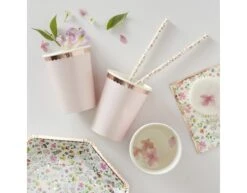 Rose Gouden Bekers Stippen 260ml 8st -Feestspullen Winkel rose gouden bekers stippen 260ml 8st 2