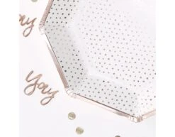 Rose Gouden Borden Stippen 25cm 8st -Feestspullen Winkel rose gouden borden stippen 25cm 8st 2