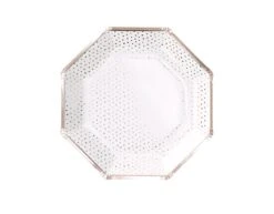 Rose Gouden Borden Stippen 25cm 8st