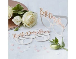 Rose Gouden Bril Best Day Ever 8st -Feestspullen Winkel rose gouden bril best day ever 8st 2