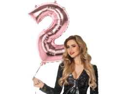 Rose Gouden Cijfer Ballon 2 Jaar 86cm