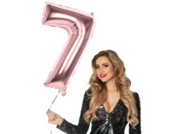 Rose Gouden Cijfer Ballon 7 Jaar 86cm