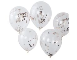 Rose Gouden Confetti Ballonnen 30cm 5st