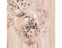 Rose Gouden Confetti Ballonnen Glitters 30cm 5st -Feestspullen Winkel rose gouden confetti ballonnen glitters 30cm 5st 2