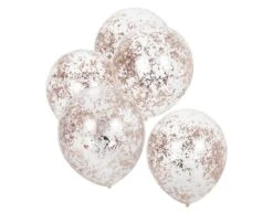 Rose Gouden Confetti Ballonnen Glitters 30cm 5st
