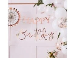 Rose Gouden Happy Birthday Letterslinger 2m -Feestspullen Winkel rose gouden happy birthday letterslinger 2m 2