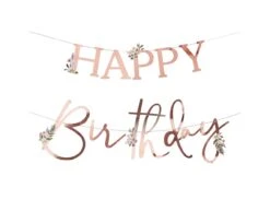 Rose Gouden Happy Birthday Letterslinger 2m