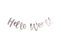 Rose Gouden Letterslinger Hello World 1,5m