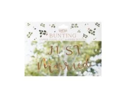 Rose Gouden Letterslinger Just Married 1,5m -Feestspullen Winkel rose gouden letterslinger just married 15m 2