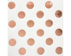 Rose Gouden Servetten Stippen 25cm 16st