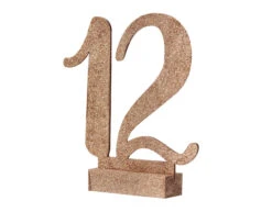 Rose Gouden Tafelnummers Hout 15cm 12st