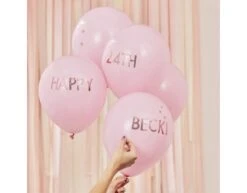 Roze Ballonnen Personaliseerbaar 30,5cm 5st -Feestspullen Winkel roze ballonnen personaliseerbaar 305cm 5st 2
