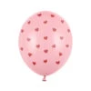 Roze Ballonnen Rode Hartjes 30cm 6st