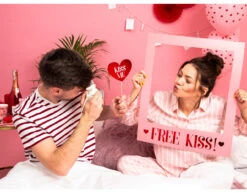 Roze Ballonnen Rode Hartjes 30cm 6st -Feestspullen Winkel roze ballonnen rode hartjes 30cm 6st 2