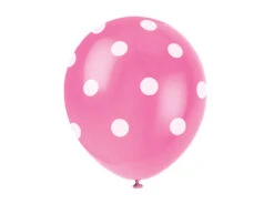 Roze Ballonnen Witte Stippen 30cm 6st