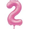 Roze Cijfer Ballon 2 Jaar Glans 86cm