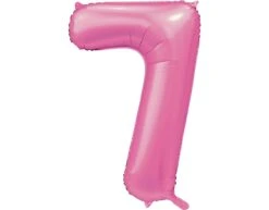 Roze Cijfer Ballon 7 Jaar Glans 86cm