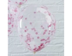 Roze Confetti Ballonnen 30cm 5st -Feestspullen Winkel roze confetti ballonnen 30cm 5st 2
