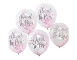 Roze Confetti Ballonnen About To Pop 30cm 5st