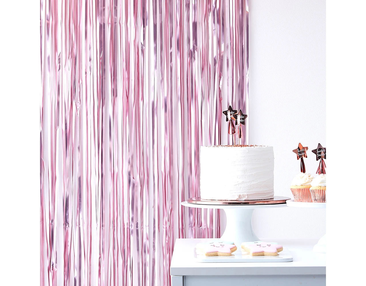 Roze Deurgordijn 2,2m 2 Roze Deurgordijn 2,2m - Afbeelding 2