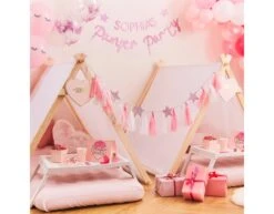 Roze Tassel Slinger Sterretjes 2m -Feestspullen Winkel roze tassel slinger sterretjes 2m 2