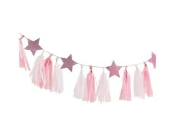 Roze Tassel Slinger Sterretjes 2m