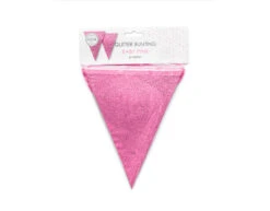 Roze Vlaggenlijn Glitter 6m -Feestspullen Winkel roze vlaggenlijn glitter 6m 3