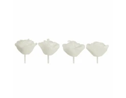 Rozen Kaarsen Wit 6cm 4st