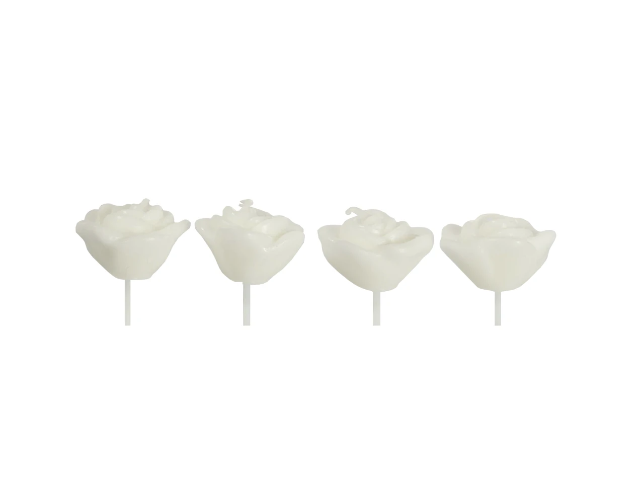 Rozen Kaarsen Wit 6cm 4st 1 Rozen Kaarsen Wit 6cm 4st