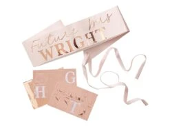 Sash Blush Hen Girl With Stickers Paper/Foil 77x10 Cm